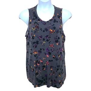 Livi Floral Jersey Knit Sleeveless Top Plus 18-20 Whimsigoth Open Back Fairycore